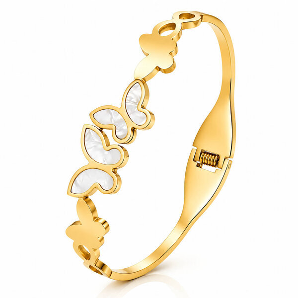 "Butterflies" PVD Gold-Plated Stainless Steel Bracelet - Intensity