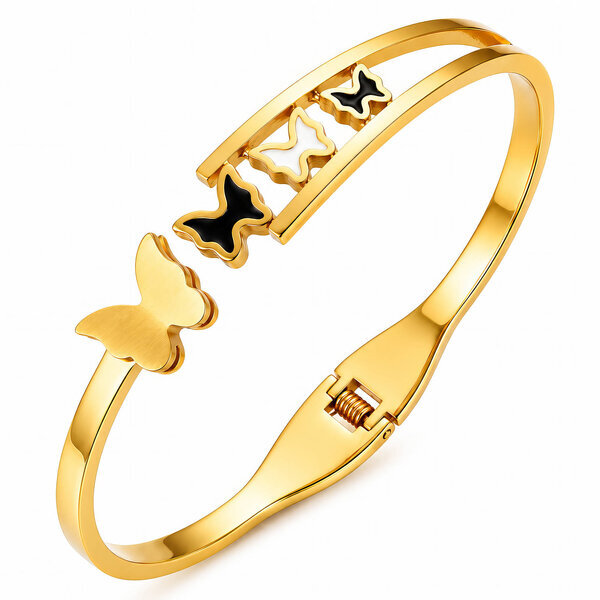 "Butterflies" PVD Gold-Plated Stainless Steel Bracelet - Intensity