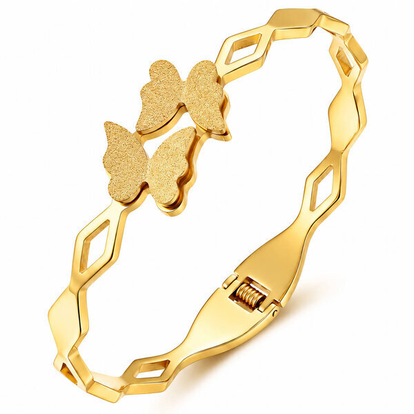"Butterflies" PVD Gold-Plated Stainless Steel Bracelet - Intensity