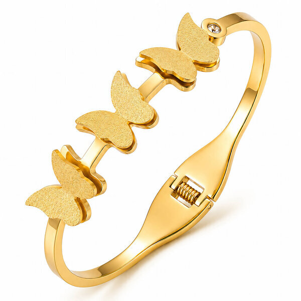 "Butterflies" PVD Gold-Plated Stainless Steel Bracelet - Intensity