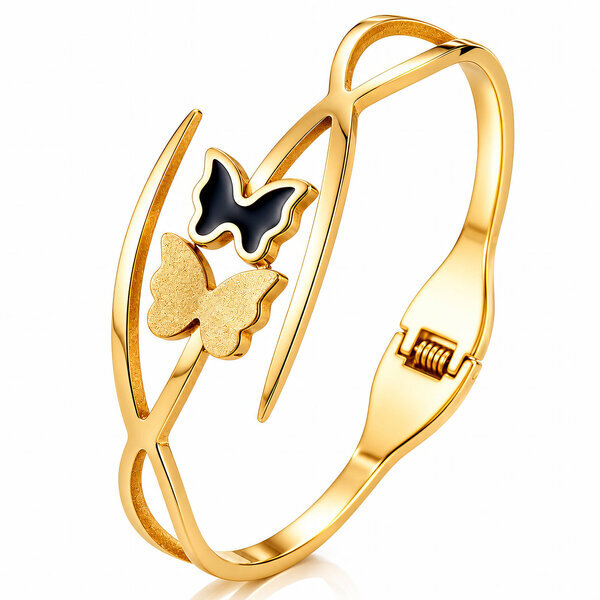 "Butterflies" PVD Gold-Plated Stainless Steel Bracelet - Intensity