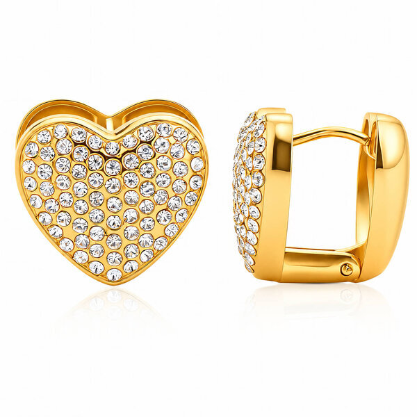 "Hearts" PVD Gold-Plated Stainless Steel Earrings - Intensity