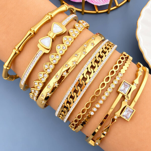 "Stars" PVD Gold-Plated Stainless Steel Bracelet - Intensity