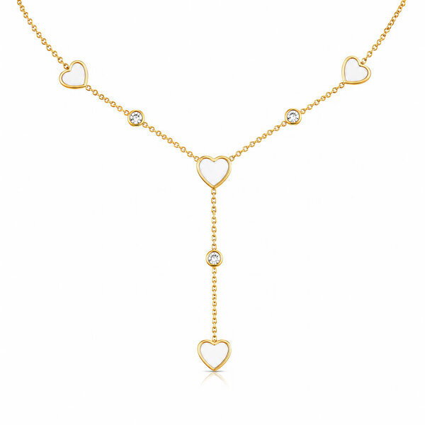 "Hearts" PVD Gold-Plated Stainless Steel Necklace - Intensity