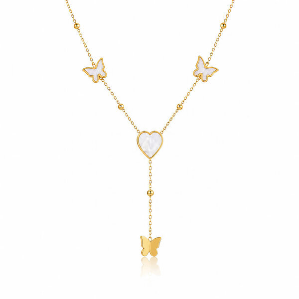 "Butterflies" PVD Gold-Plated Stainless Steel Necklace - Intensity