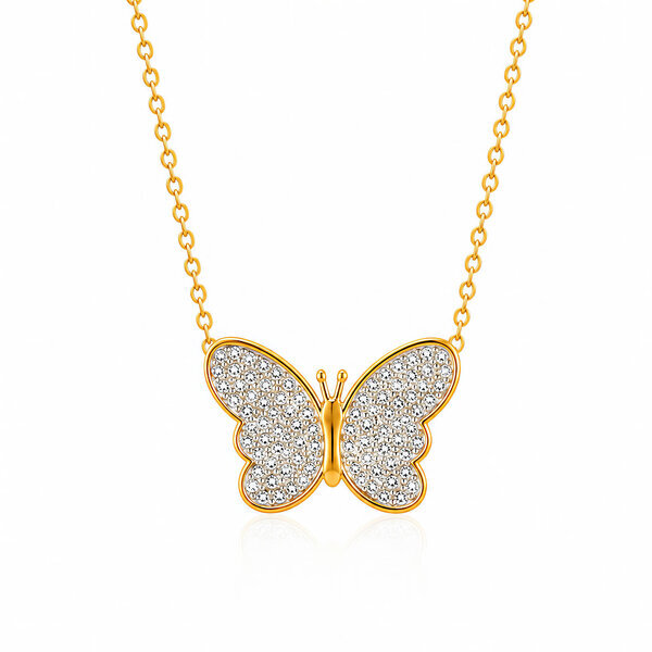 "Butterfly" PVD Gold-Plated Stainless Steel Necklace - Intensity