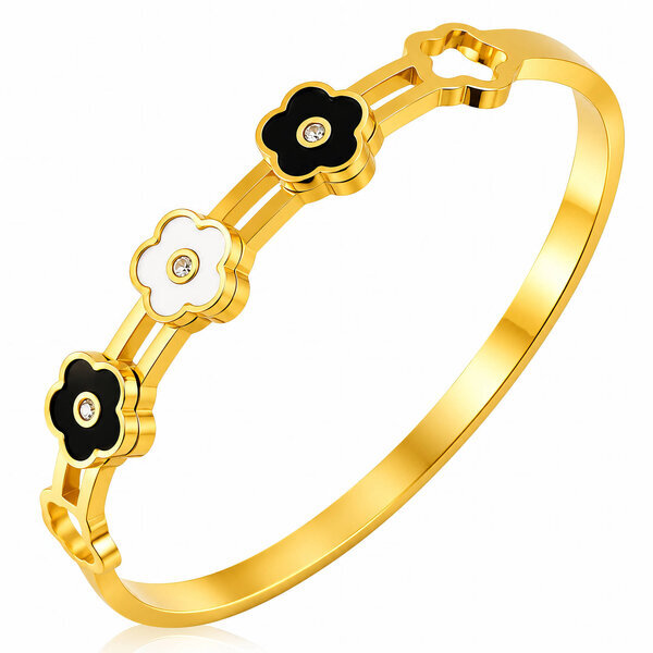 "Flower Meadow" PVD Gold-Plated Stainless Steel Bracelet - Intensity