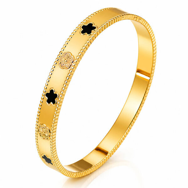 "Flower Meadow" PVD Gold-Plated Stainless Steel Bracelet - Intensity