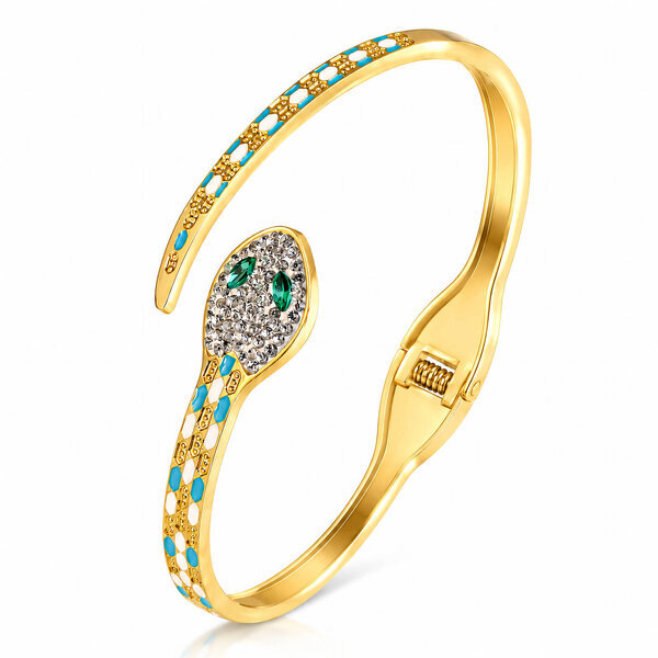 "Snake" PVD Gold-Plated Stainless Steel Bracelet - Intensity