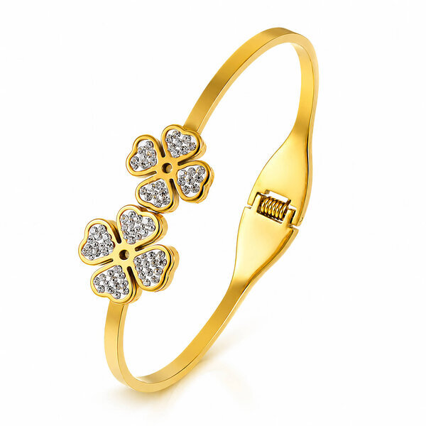 "Flowers" PVD Gold-Plated Stainless Steel Bracelet - Intensity