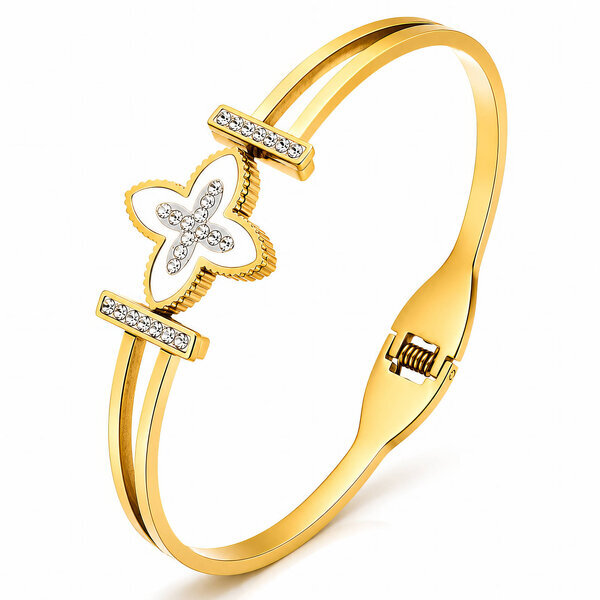 "Flower" PVD Gold-Plated Stainless Steel Bracelet - Intensity