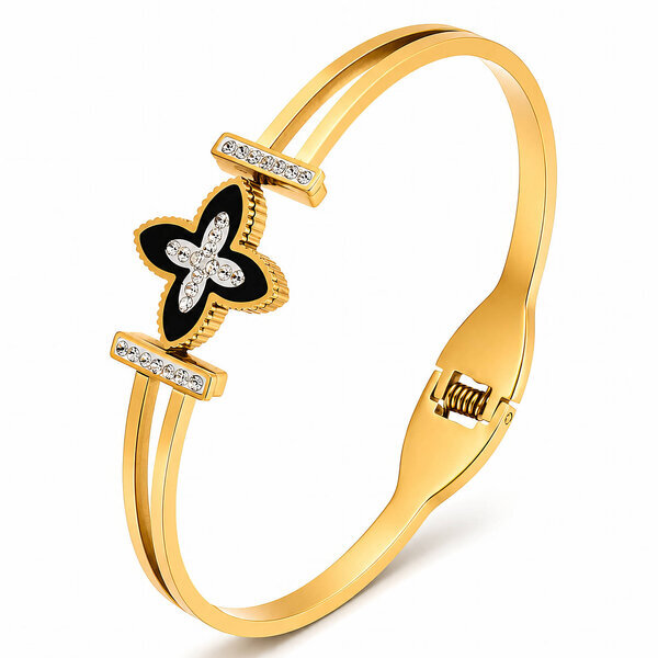 "Flower" PVD Gold-Plated Stainless Steel Bracelet - Intensity