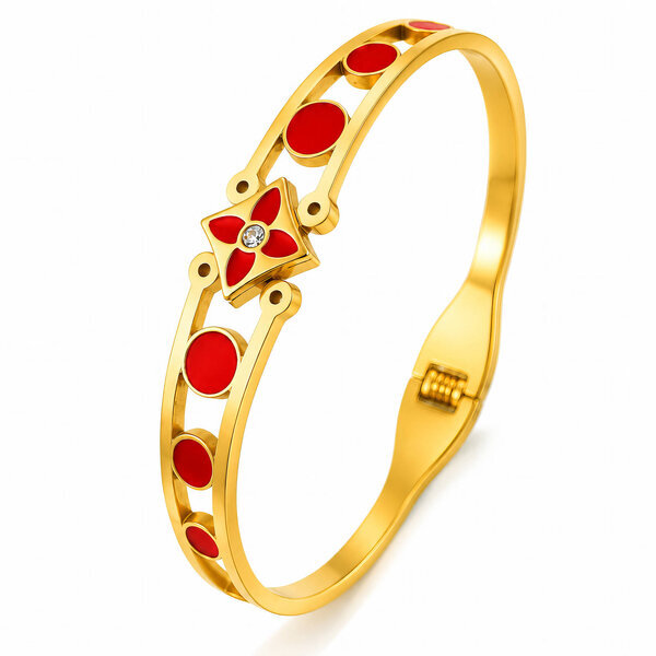 "Flower" PVD Gold-Plated Stainless Steel Bracelet - Intensity