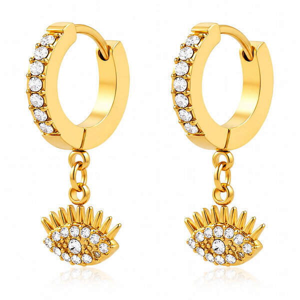 "Evil Eyes" PVD Gold-Plated Stainless Steel Earrings - Intensity