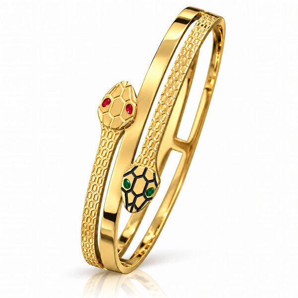 "Snakes" PVD Gold-Plated Steel Bracelet - Intensity