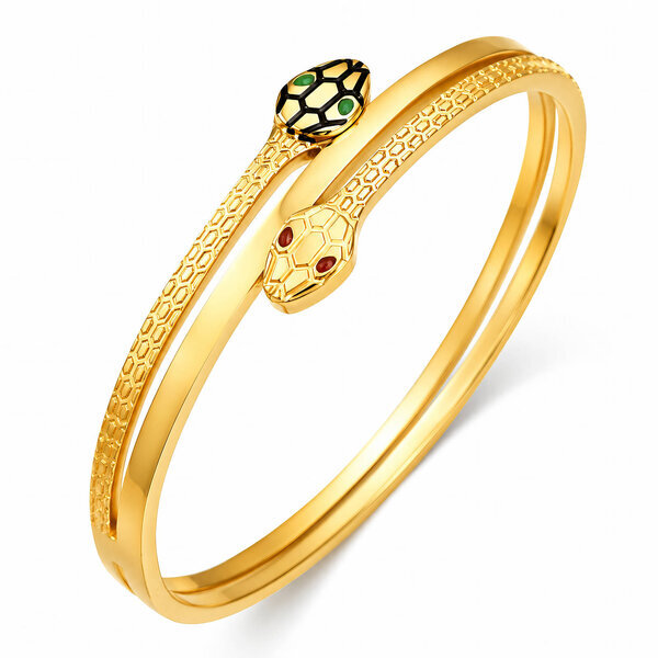 "Snakes" PVD Gold-Plated Stainless Steel Bracelet - Intensity