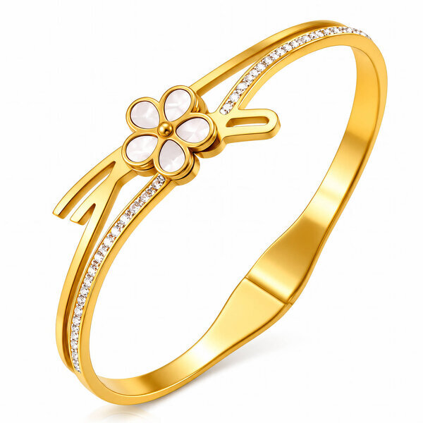 "Flower" PVD Gold-Plated Stainless Steel Bracelet - Intensity