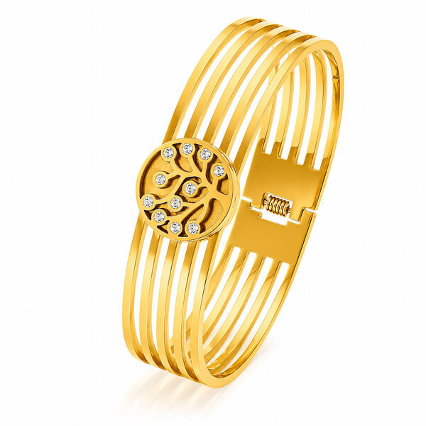 "Oak Tree" PVD Gold-Plated Stainless Steel Bracelet - Intensity