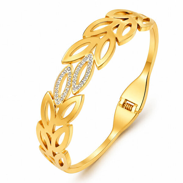 "Leafs" PVD Gold-Plated Stainless Steel Bracelet - Intensity