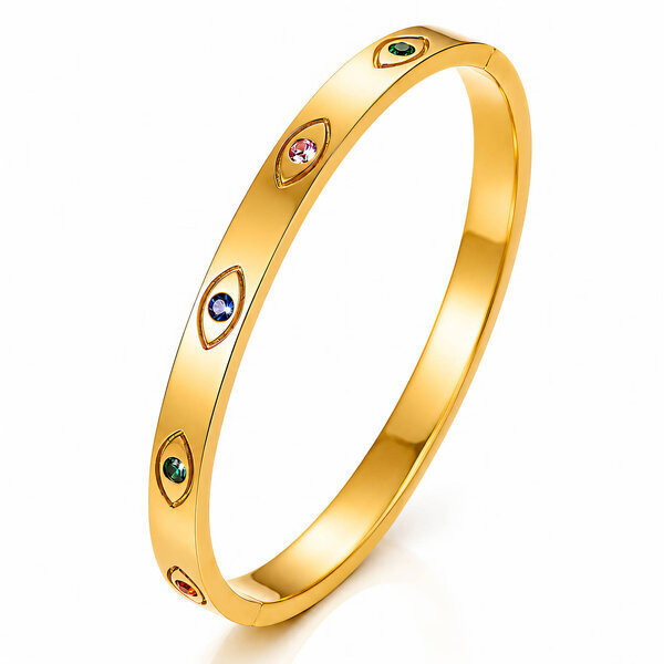 "Evil Eyes" PVD Gold-Plated Stainless Steel Bracelet - Intensity