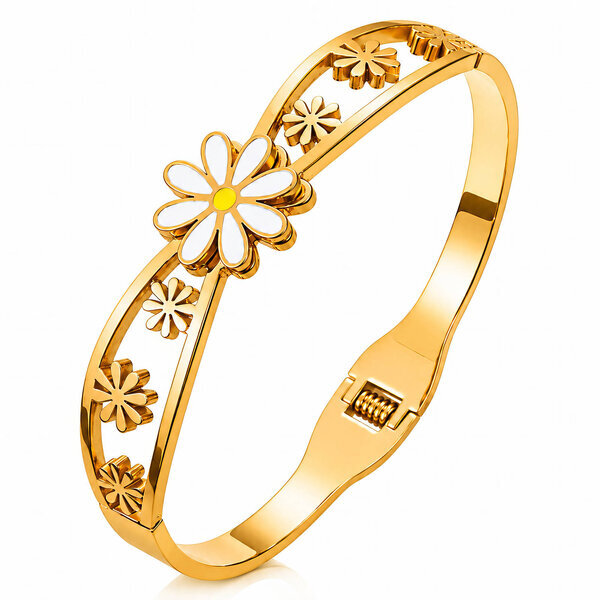 "Flower Meadow" PVD Gold-Plated Stainless Steel Bracelet - Intensity