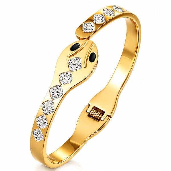 "Snake" PVD Gold-Plated Stainless Steel Bracelet - Intensity