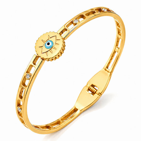 "Evil Eye" PVD Gold-Plated Steel Bracelet - Intensity
