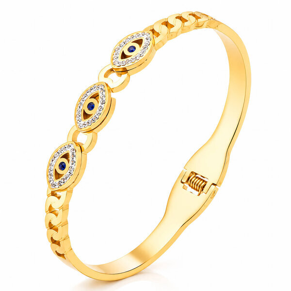 "Evil Eyes" PVD Gold-Plated Stainless Steel Bracelet - Intensity