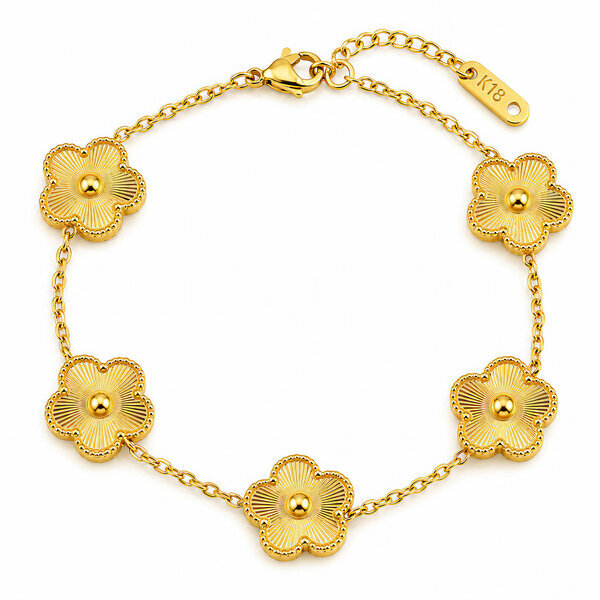 "Flower Meadow" PVD Gold-Plated Stainless Steel Bracelet - Intensity