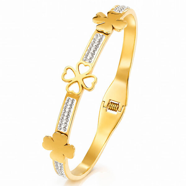 "Flower Meadow" PVD Gold-Plated Steel Bracelet - Intensity