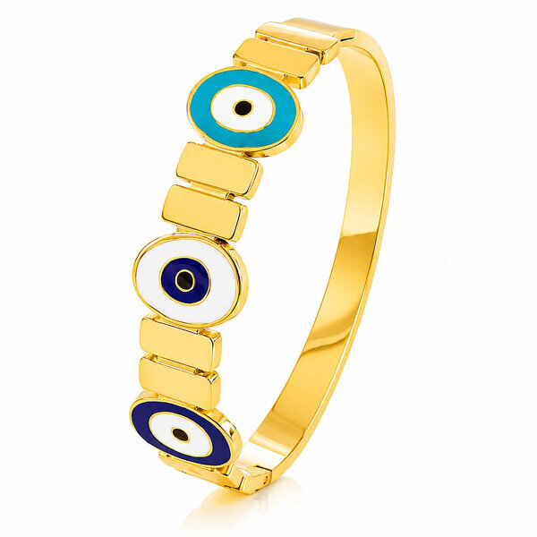 "Evil Eyes" PVD Gold-Plated Stainless Steel Bracelet - Intensity