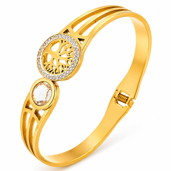 "Oak Tree" PVD Gold-Plated Stainless Steel Bracelet - Intensity