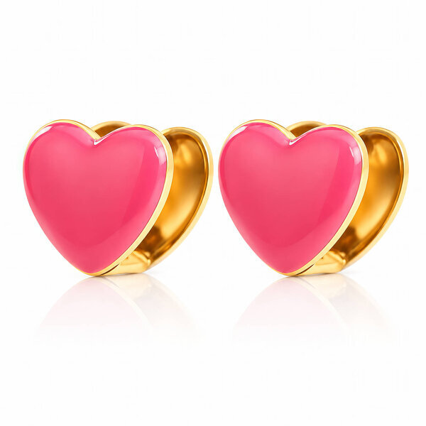 "Hearts" PVD Gold-Plated Stainless Steel Earrings - Intensity