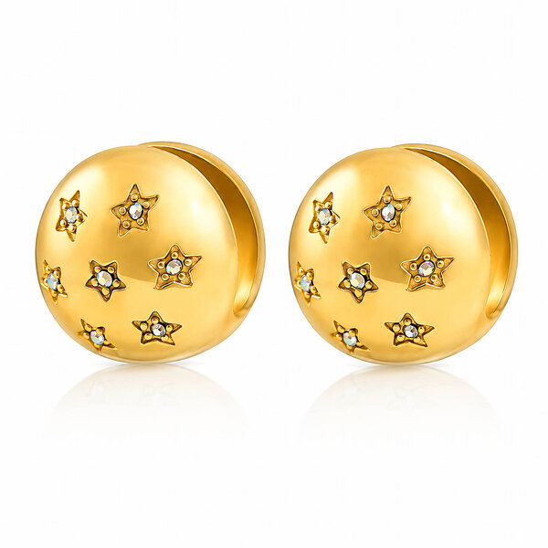 "Stars" PVD Gold-Plated Stainless Steel Earrings - Intensity