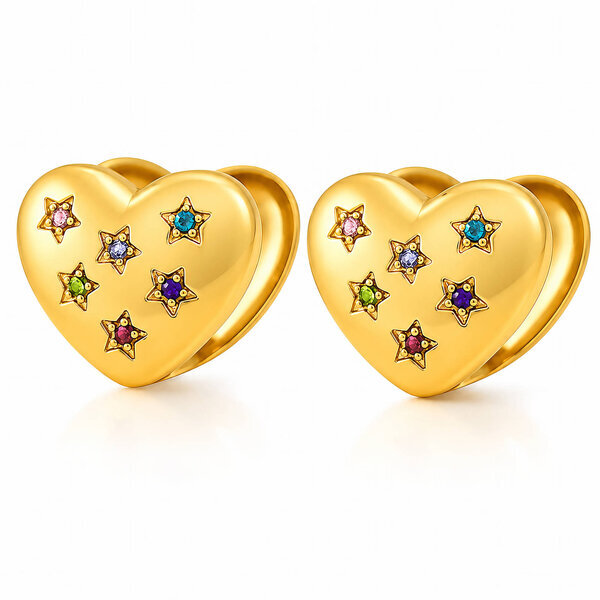 "Stars" PVD Gold-Plated Stainless Steel Earrings - Intensity
