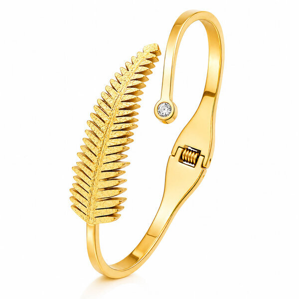 "Leaves" PVD Gold-Plated Stainless Steel Bracelet - Intensity