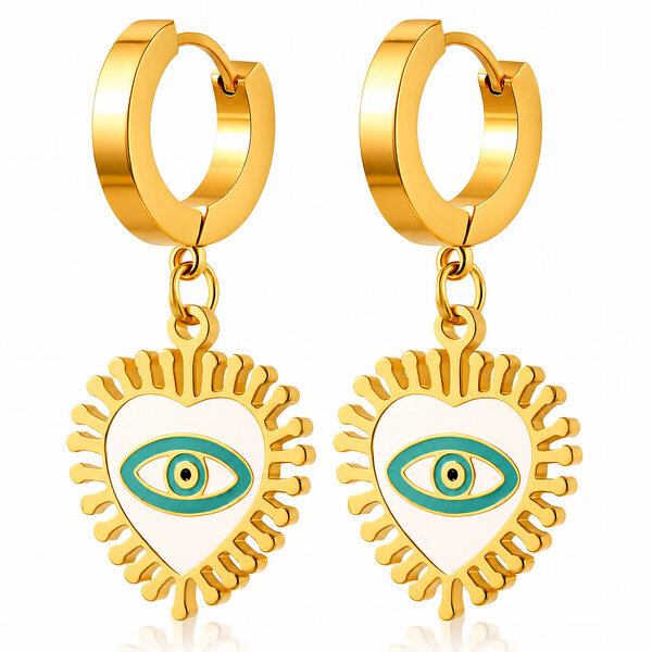 "Evil Eye" PVD Gold-Plated Stainless Steel Earrings - Intensity