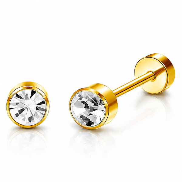 PVD Gold-Plated Stainless Steel Earrings - Crystallic