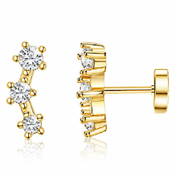 PVD Gold-Plated Brass Earrings - Crystallic