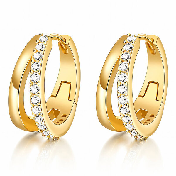 PVD Gold-Plated Brass Earrings - Crystallic