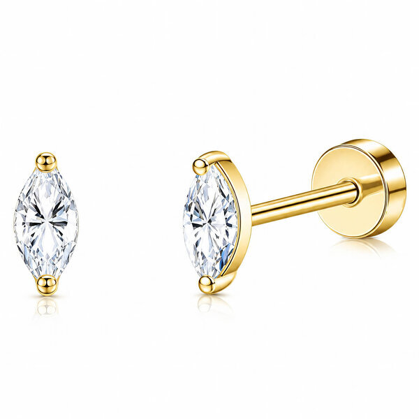 PVD Gold-Plated Brass Earrings - Crystallic