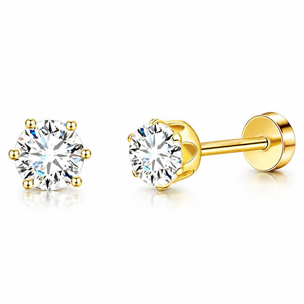 PVD Gold-Plated Stainless Steel Earrings - Crystallic
