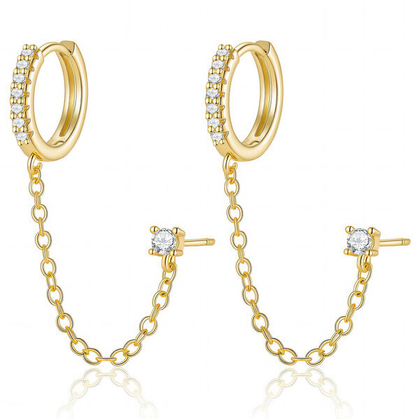 PVD Gold-Plated Brass Earrings - Crystallic