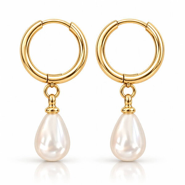 PVD Gold-Plated Stainless Steel Earrings - Ear Stack