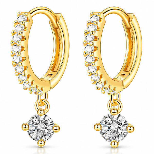 PVD Gold-Plated Brass Earrings - Crystallic