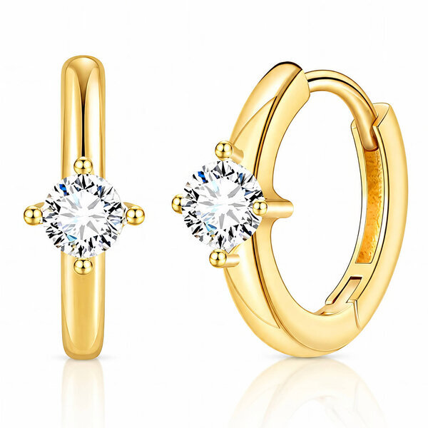 PVD Gold-Plated Stainless Steel Earrings - Crystallic