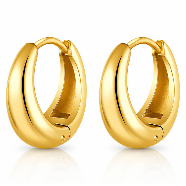 PVD Gold-Plated Stainless Steel Earrings - Crystallic