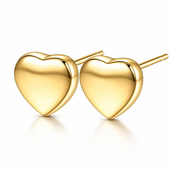 "Hearts" PVD Gold-Plated Stainless Steel Earrings - Intensity