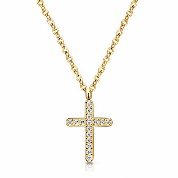 "Cross" PVD Gold-Plated Stainless Steel Necklace - Intensity