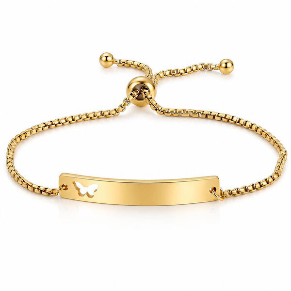 "Butterfly" PVD Gold-Plated Stainless Steel Bracelet - Intensity